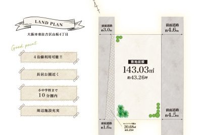 大阪市東住吉区山坂4丁目  1区画