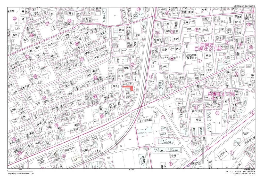 大阪府箕面市桜井1丁目土地