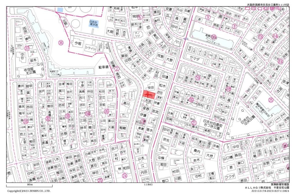 大阪府高槻市日吉台三番町土地